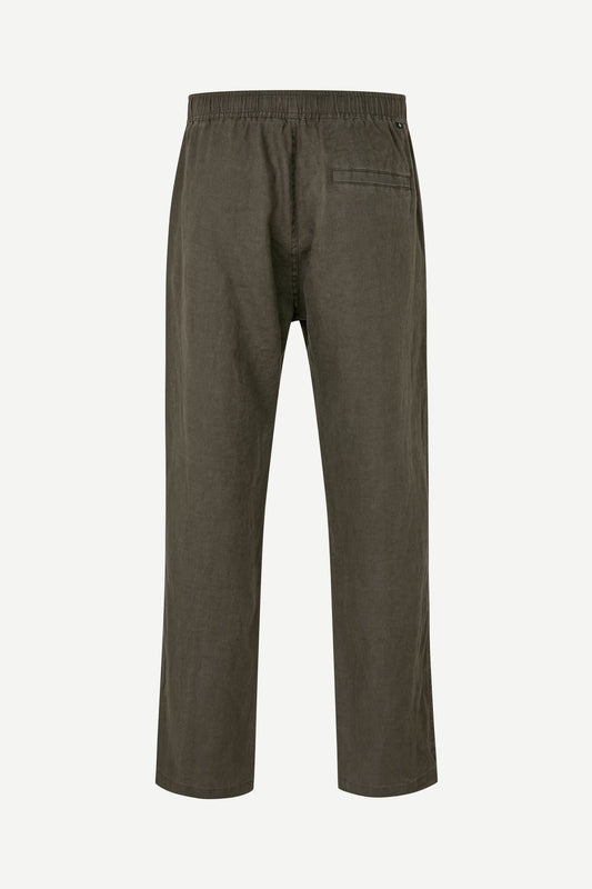Green Linen Menswear trousers from Samsoe Samsoe 