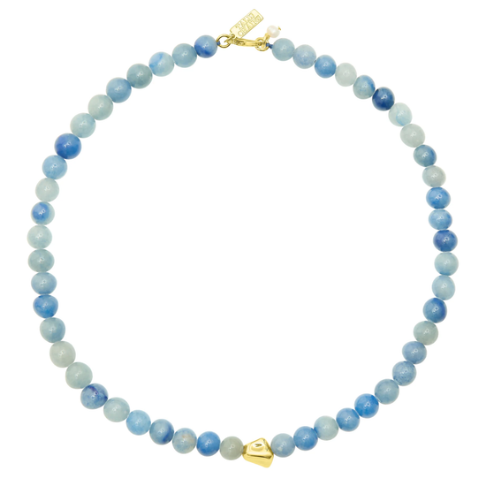 Blue natural beaded necklace from Talis Chains