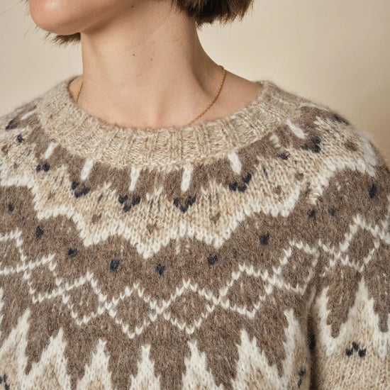 close up detail of alpaca knit