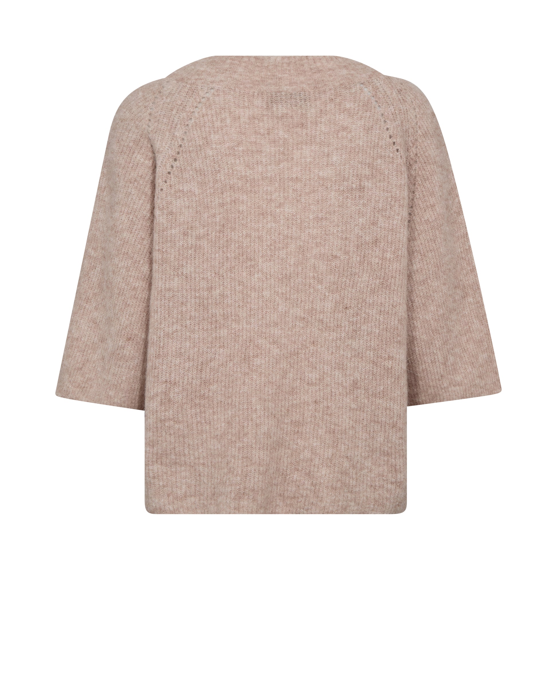 Rear view of Beige jumper on a white background