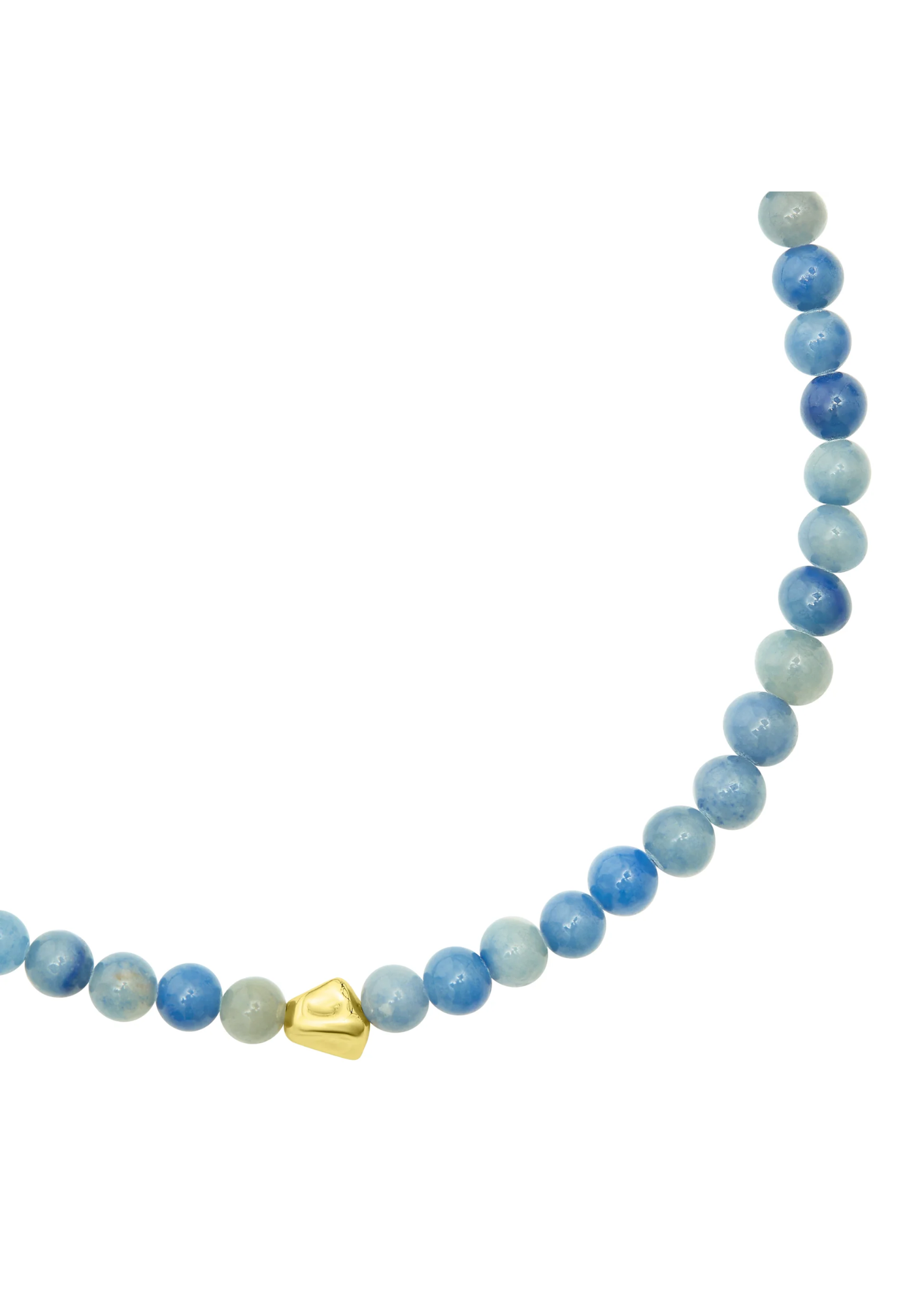 Blue natural beaded necklace from Talis Chains close up