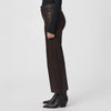 dark brown luxe coating wide leg cropped jeans from paige side view