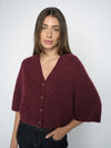 burgundy mos mosh cardigan on a model