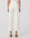 white wide leg jeans with a wide cuff rear view 