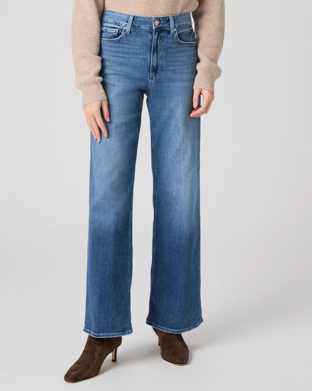 mid blue wide leg jeans from paige