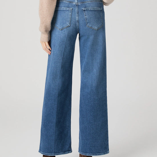 mid blue wide leg jeans from paige rear view