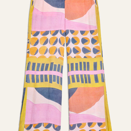 Wide leg graphic print trousers