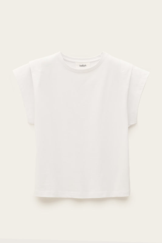 White organic cotton short sleeve t shirt from ba&sh