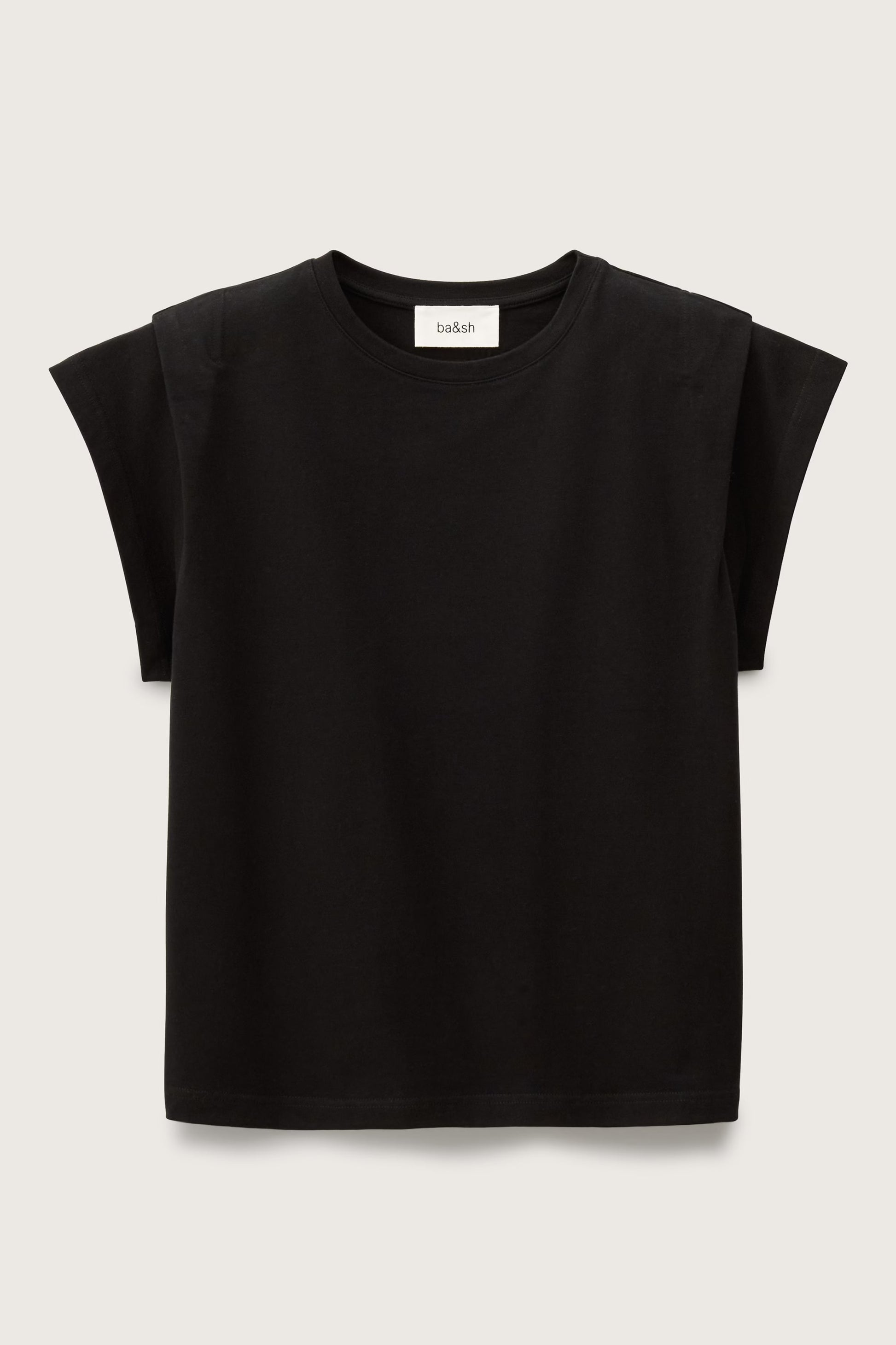Black t-shirt on a light gray background from ba&sh