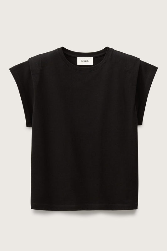 Black t-shirt on a light gray background from ba&sh