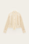 Beige knitted cardigan on a light beige background from bash