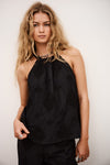 Black sleeveless top with lace inserts from ba&sh