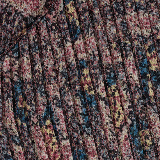 Close-up of a patterned fabric with multicolours from bash