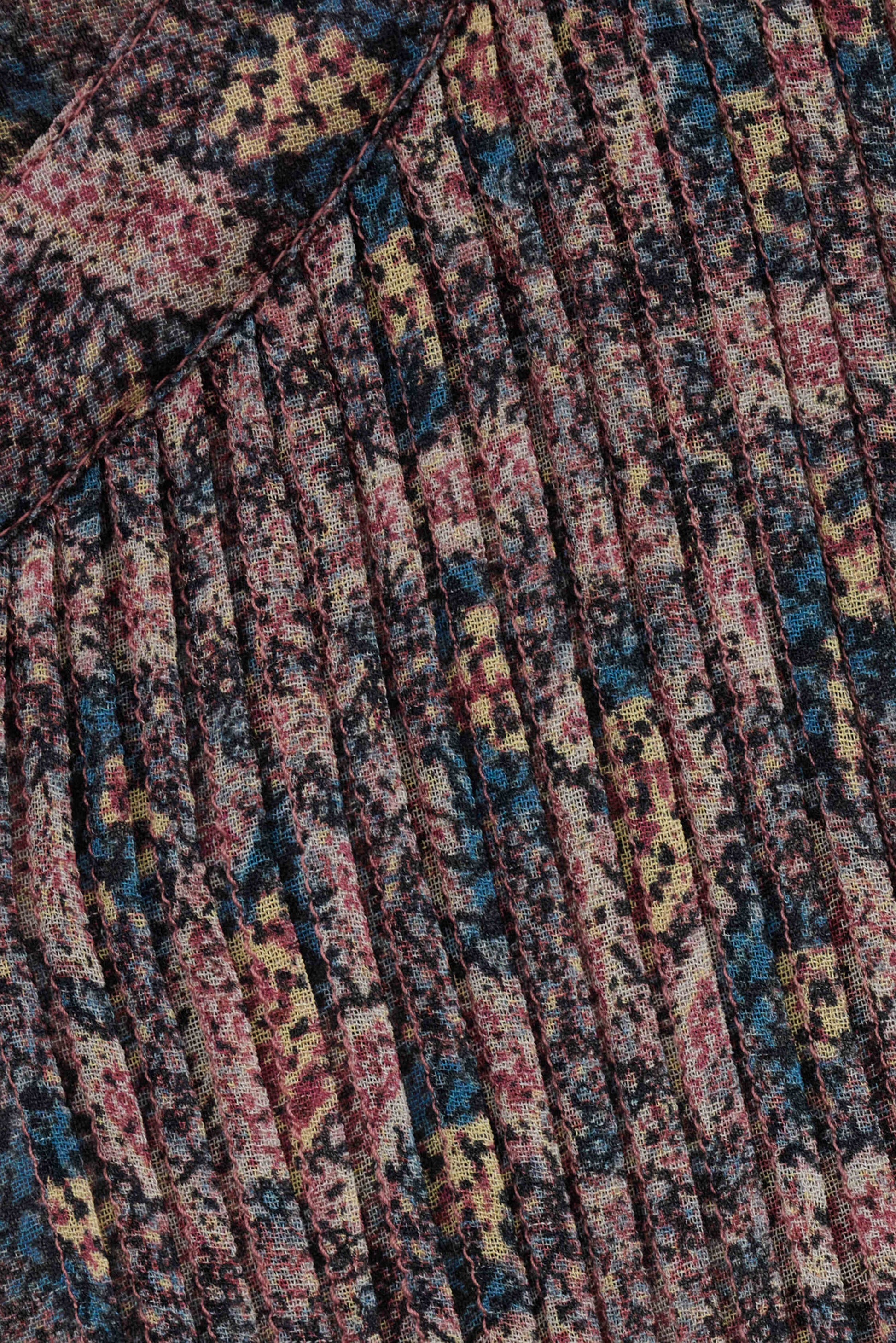 Close-up of a patterned fabric with multicolours from bash
