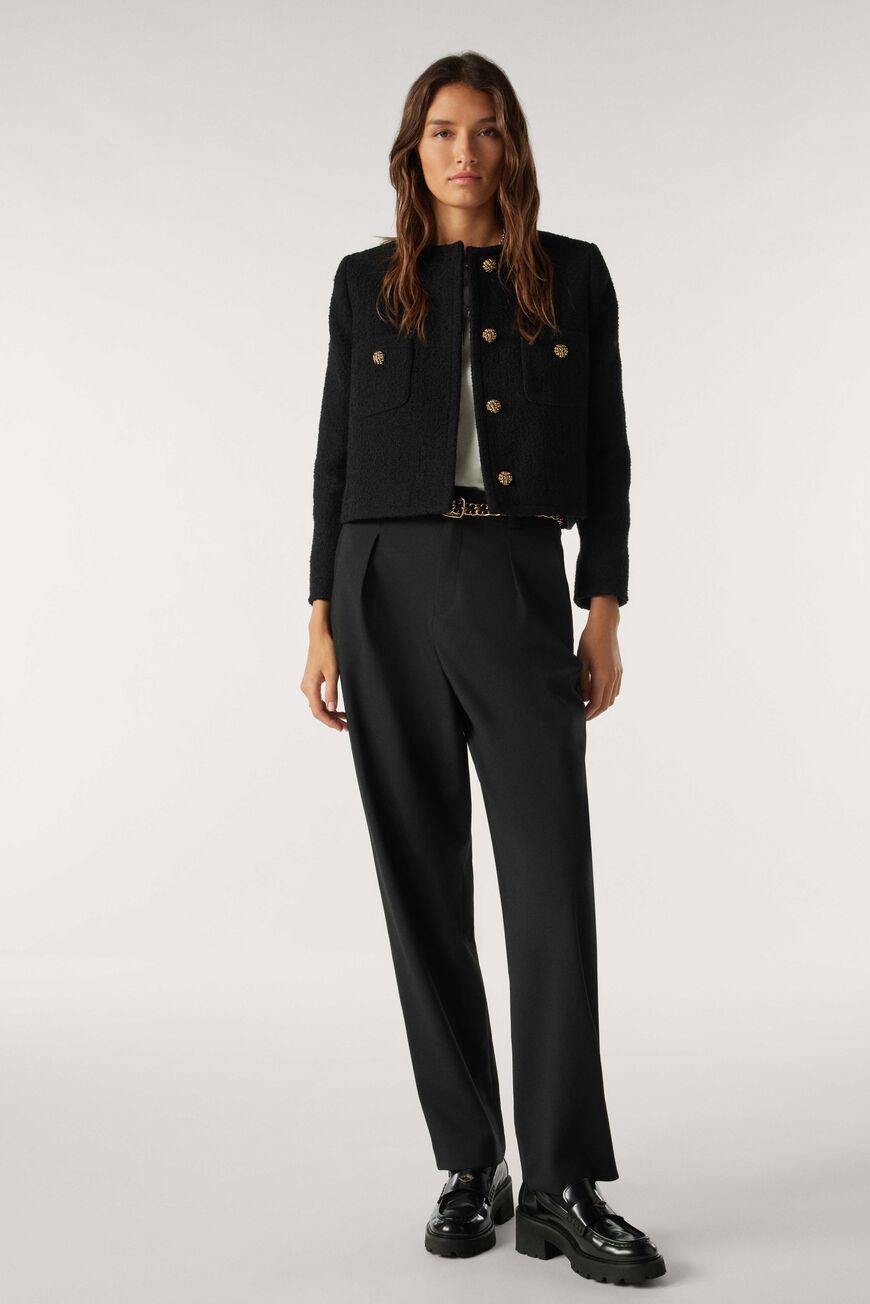 Black tailored trousers