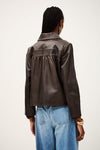 Milos Leather Jacket Marron