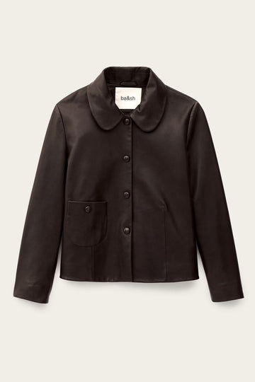 Milos Leather Jacket Marron