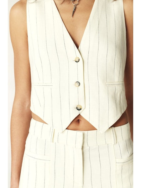 pinstripe ecru waistcoat