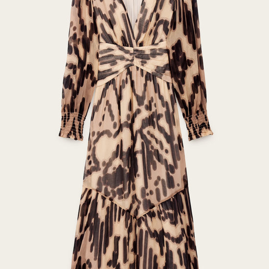 Leopard print dress on a white background