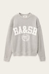grey sweatshirt with white graphic