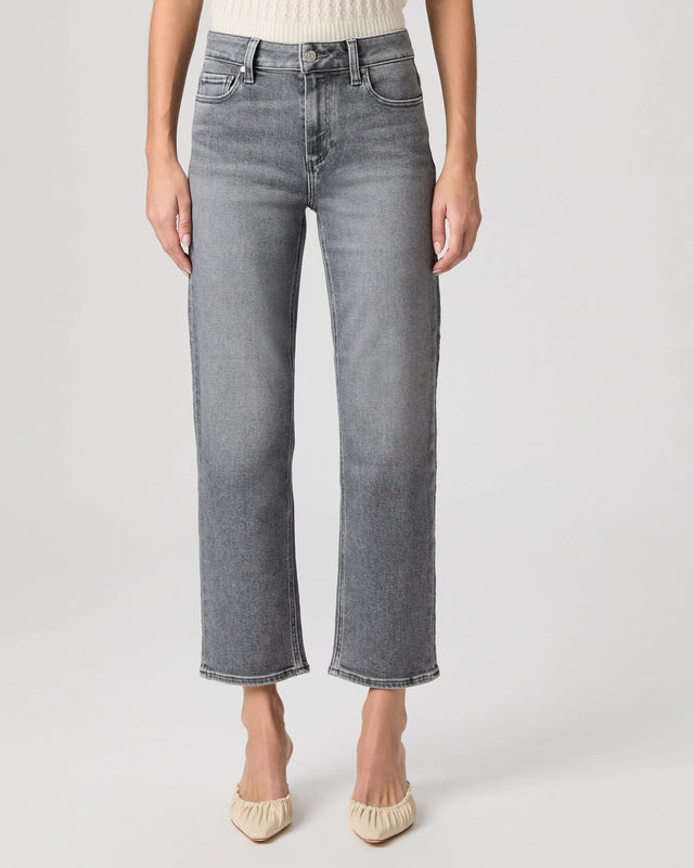 Pale grey straight leg jeans from Paige