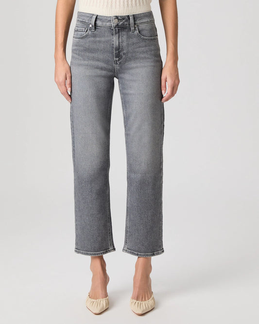 Pale grey straight leg jeans from Paige