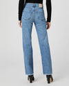  light blue straight leg jeans with high rise rear view 