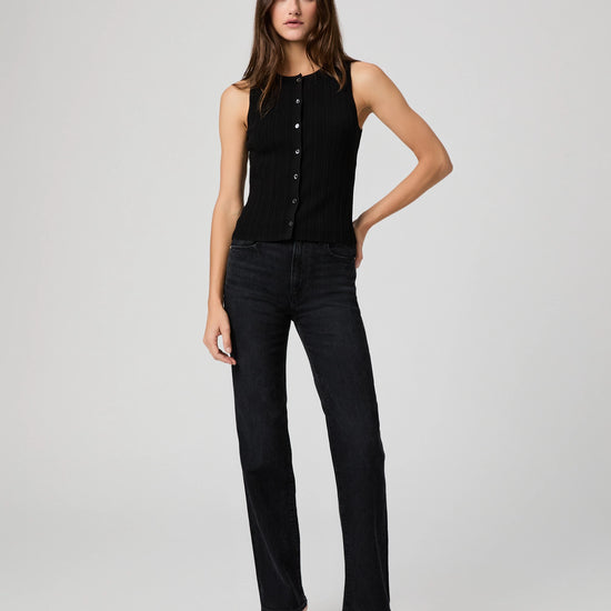 black straight leg jeans
