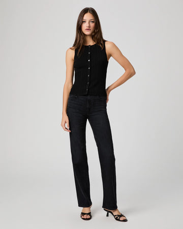 black straight leg jeans