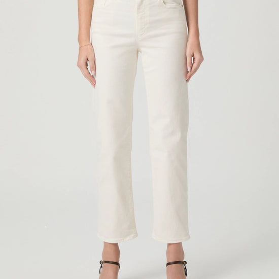 slim straight leg ankle length off white jeans from paige

