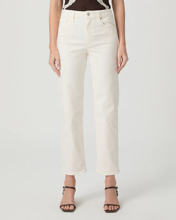 slim straight leg ankle length off white jeans from paige
