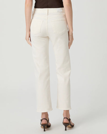 slim straight leg ankle length off white jeans from paige rear