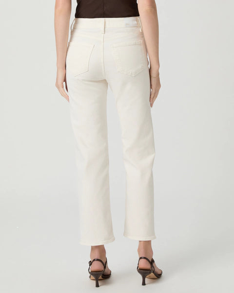 slim straight leg ankle length off white jeans from paige rear