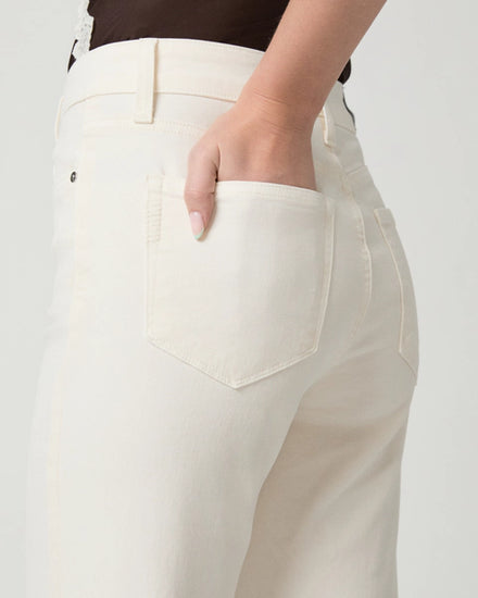 slim straight leg ankle length off white jeans from paige close up