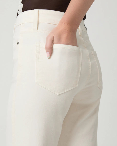 slim straight leg ankle length off white jeans from paige close up