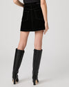 Black mini skirt with button front
