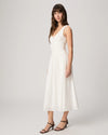 White summer dress with midi length skirt from Paige