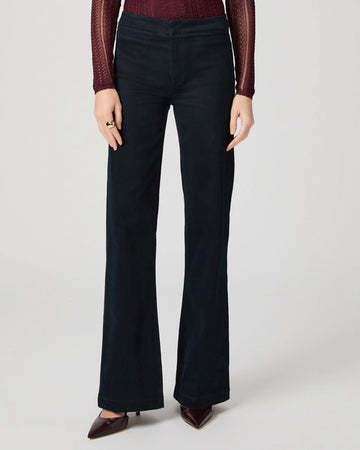 boot cut navy jeans with welt pockets from paige
