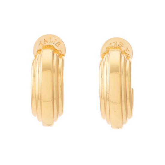 Gold ridge hoop earrings