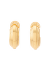 Gold ridge hoop earrings