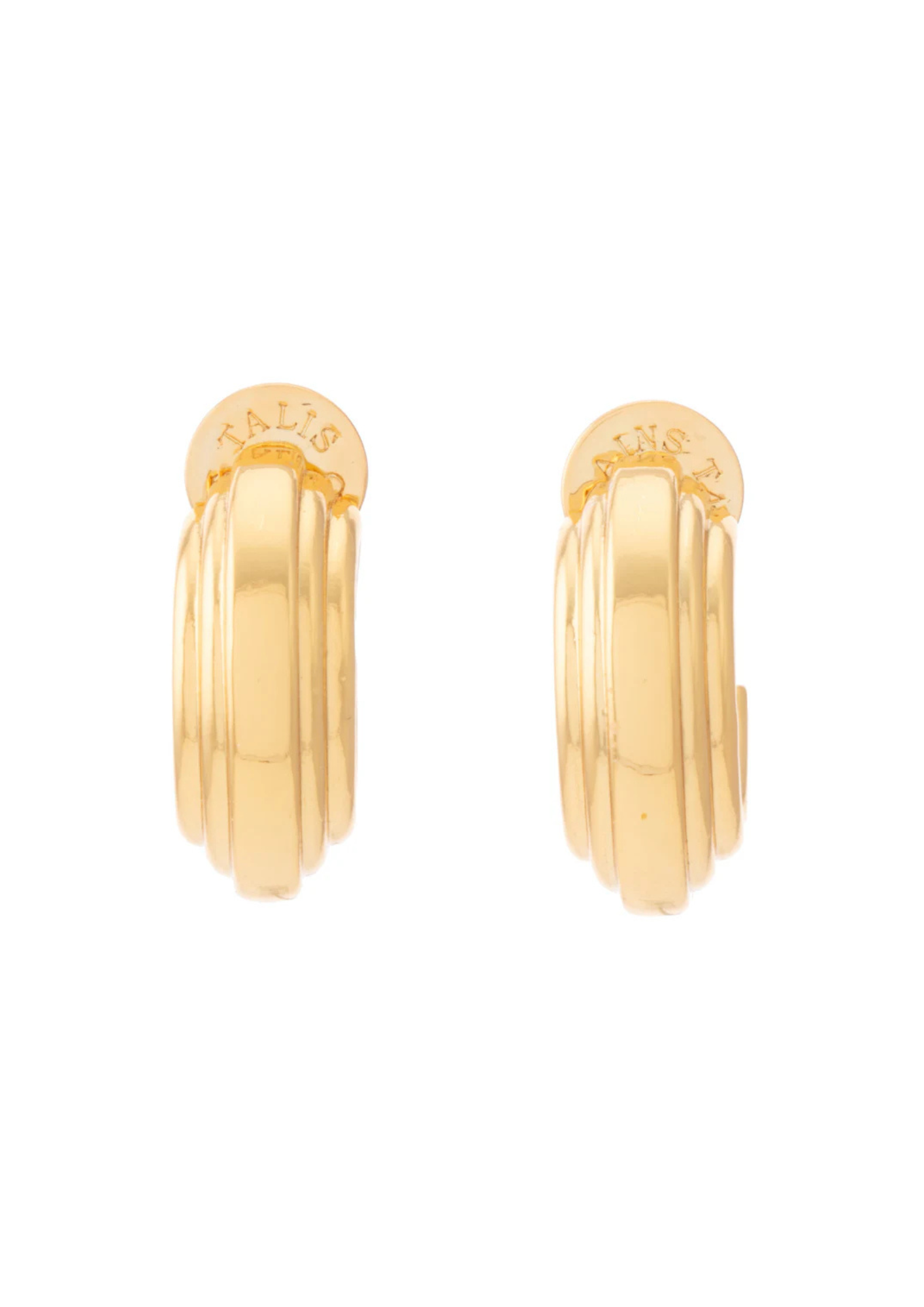 Gold ridge hoop earrings