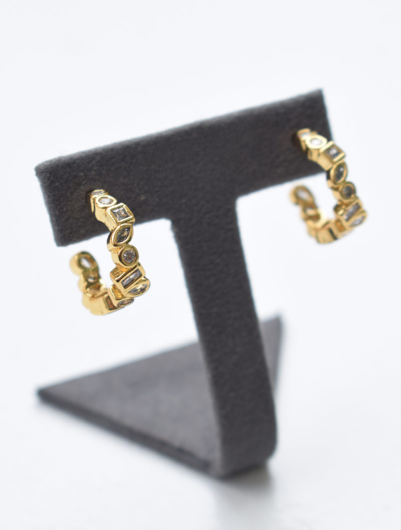 mini hoop diamante earrings