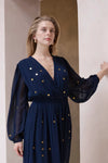 Elise Sequin Dress Navy