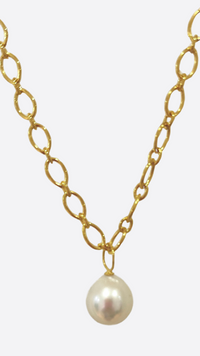 Pearl Power Chain Necklace Gold