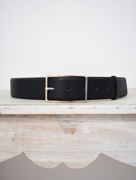 Wide Belt Leather Navy