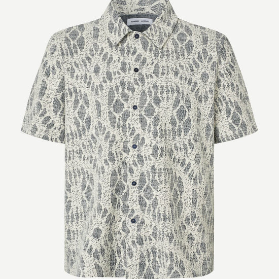 Short-sleeve shirt with a pattern by Samsoe Samsoe on a white background