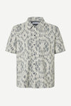 Short-sleeve shirt with a pattern by Samsoe Samsoe on a white background