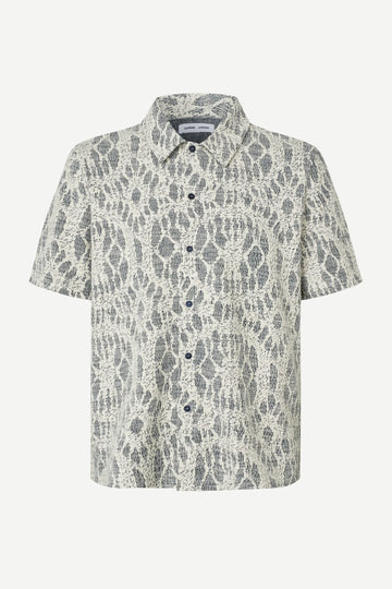 Short-sleeve shirt with a pattern by Samsoe Samsoe on a white background