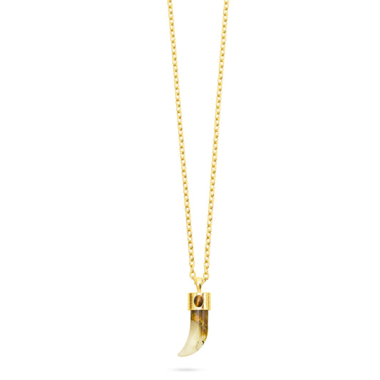 Long pendant necklace with sharks tooth pendant detail fromTalis Chains