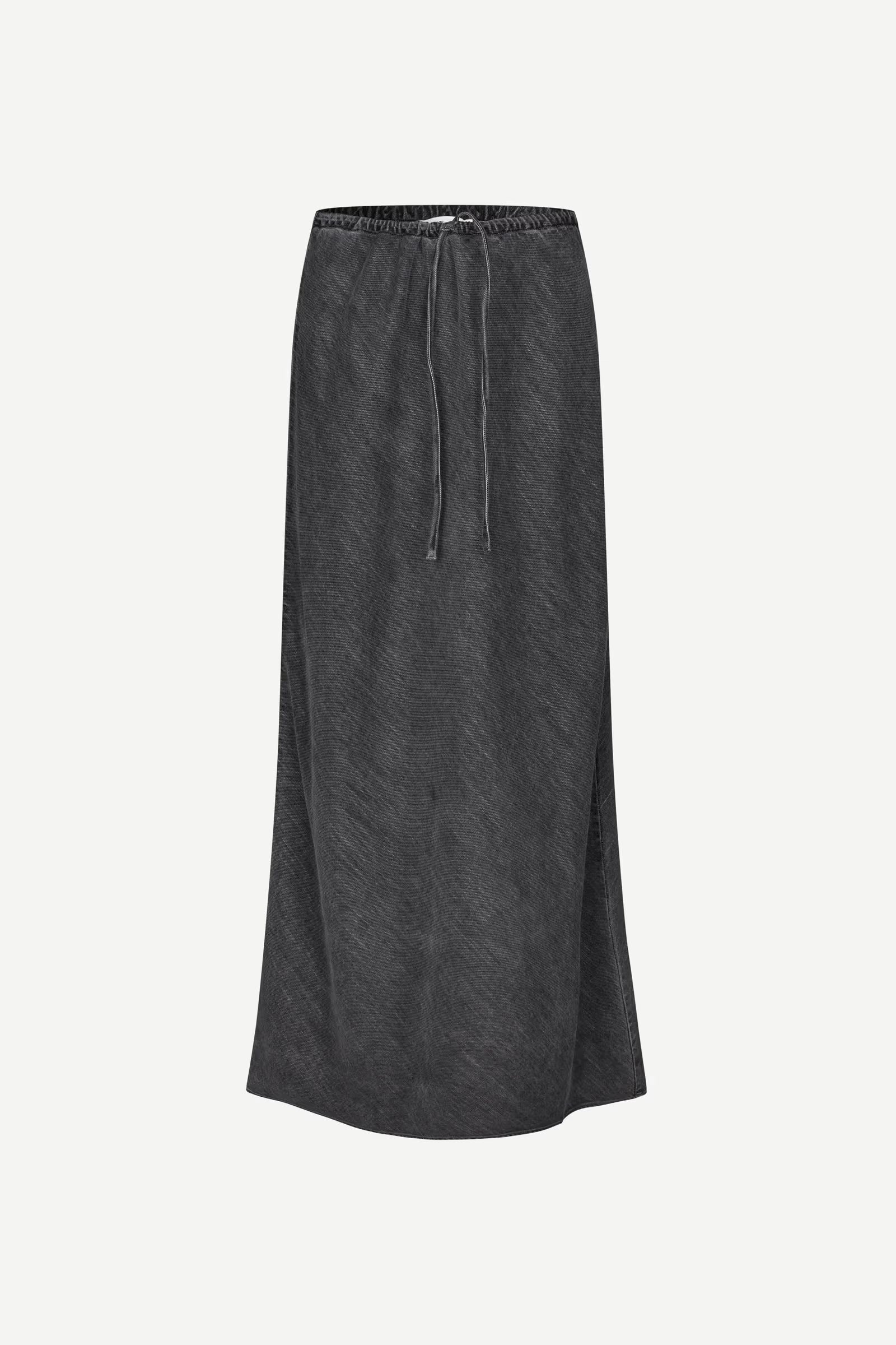 mid length grey skirt with elasticated waist and tie from samsoe samsoe